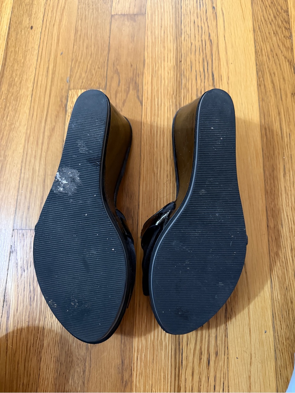 Vintage Coach Black Signature Logo Wedge Slide Sandals 11B - Picture 6 of 10